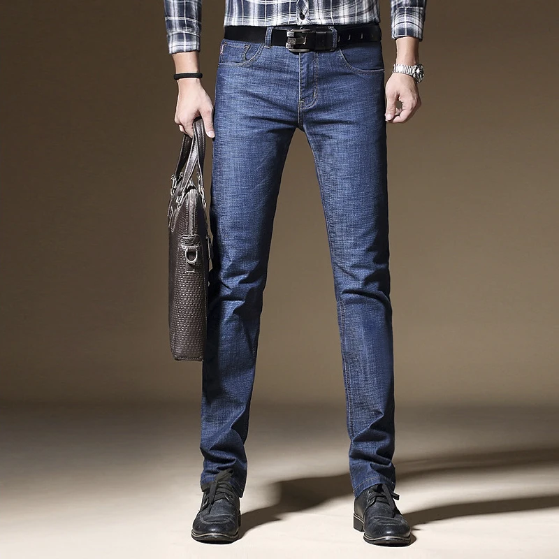Fashion Classical Men Jeans Blue Color Slim Fit Elastic Casual Denim Pants Hombre Business Jeans Simple Formal Smart Jeans Men 
Fashion Classical Men Jeans Blue Color Slim Fit Elastic Casual Denim Pants Hombre Business Jeans Simple Formal Smart Jeans Men