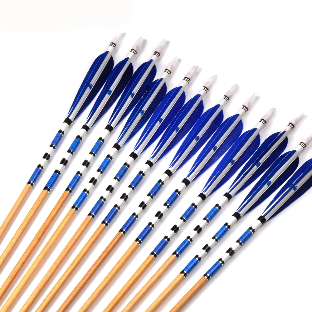 31 Inch Wooden Arrow Diameter 8.7mm Spine 500 with Turkey Feathers for Longbow Archery Hunting Shooting
31 Inch Wooden Arrow Diameter 8.7mm Spine 500 with Turkey Feathers for Longbow Archery Hunting Shooting