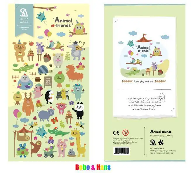 New 1 pcs/set funny animals friends style PVC sticker Scrapbooking Decoration label Wholesale
New 1 pcs/set funny animals friends style PVC sticker Scrapbooking Decoration label Wholesale