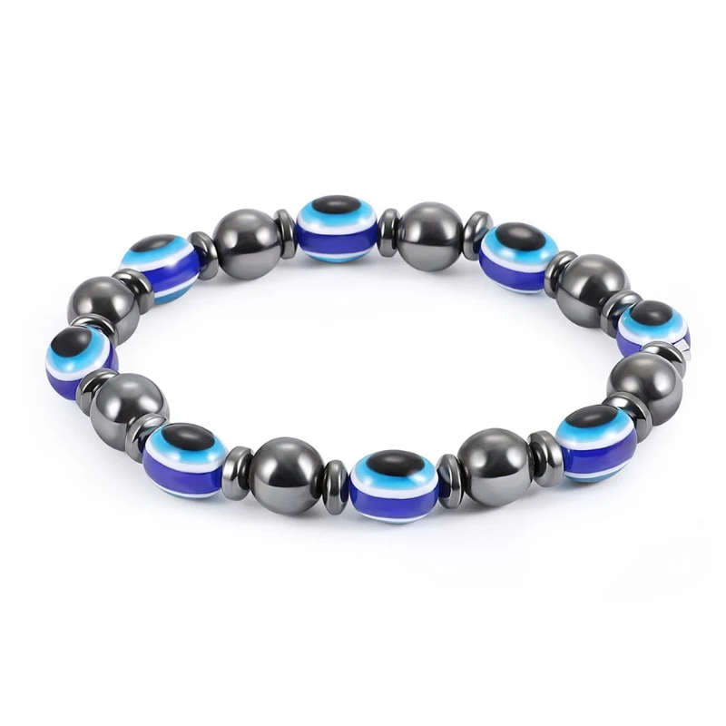 Fashionable beads Magnetic Bracelet Blue Evil Eye Hematite Stone Therapy Health Care Bangle Unisex
Fashionable beads Magnetic Bracelet Blue Evil Eye Hematite Stone Therapy Health Care Bangle Unisex