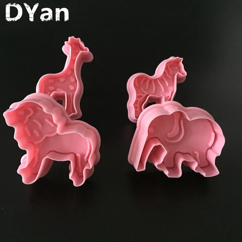 4Pcs/Set Lion Giraffe Zebra Elephant Animal Fondant Cake Mould Biscuit Cookie Plunger Cutters Sugarcraft Decor Kitchen ToolA1072
4Pcs/Set Lion Giraffe Zebra Elephant Animal Fondant Cake Mould Biscuit Cookie Plunger Cutters Sugarcraft Decor Kitchen ToolA1072