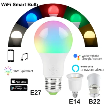 WiFi Smart Light Bulb 4.5W/6.5W/10W E27 E14 B22 Dimmable, Multicolor, Wake-Up Lights Compatible with Alexa and Google Assistant
WiFi Smart Light Bulb 4.5W/6.5W/10W E27 E14 B22 Dimmable, Multicolor, Wake-Up Lights Compatible with Alexa and Google Assistant