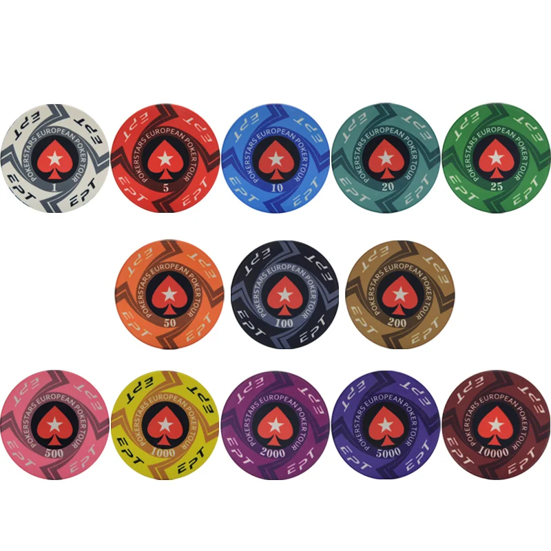20 Pcs/set Poker Chips Pokerstars Texas Hold'em Ceramic EPT Round Poker Club Casino Coins
20 Pcs/set Poker Chips Pokerstars Texas Hold'em Ceramic EPT Round Poker Club Casino Coins