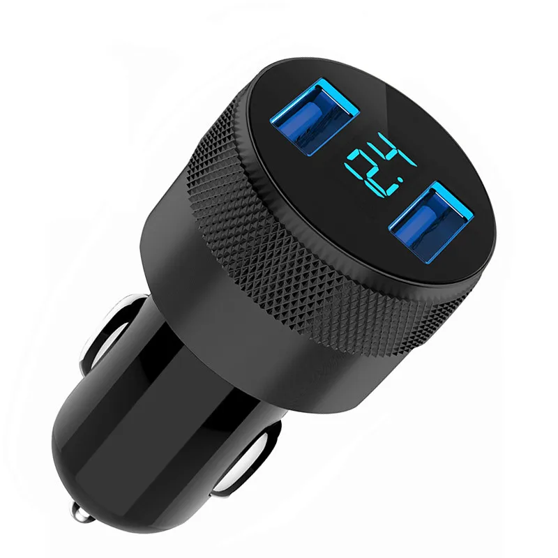 Dual USB Car Charger Adapter 3.1A Digital LED Current Display Auto Vehicle Metal Charger,1m micro/type C cable for Smart Phone
Dual USB Car Charger Adapter 3.1A Digital LED Current Display Auto Vehicle Metal Charger,1m micro/type C cable for Smart Phone