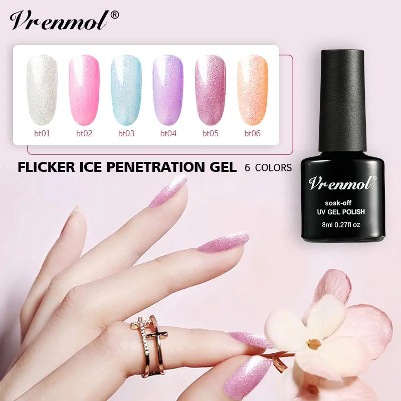 Vrenmol 8ml Glitter Chameleon Nail Gel Nail Art UV Gel Lacquer Sugar Varnish Hybrid Gel Paint Gellak Need Top Base Coat Primer
Vrenmol 8ml Glitter Chameleon Nail Gel Nail Art UV Gel Lacquer Sugar Varnish Hybrid Gel Paint Gellak Need Top Base Coat Primer