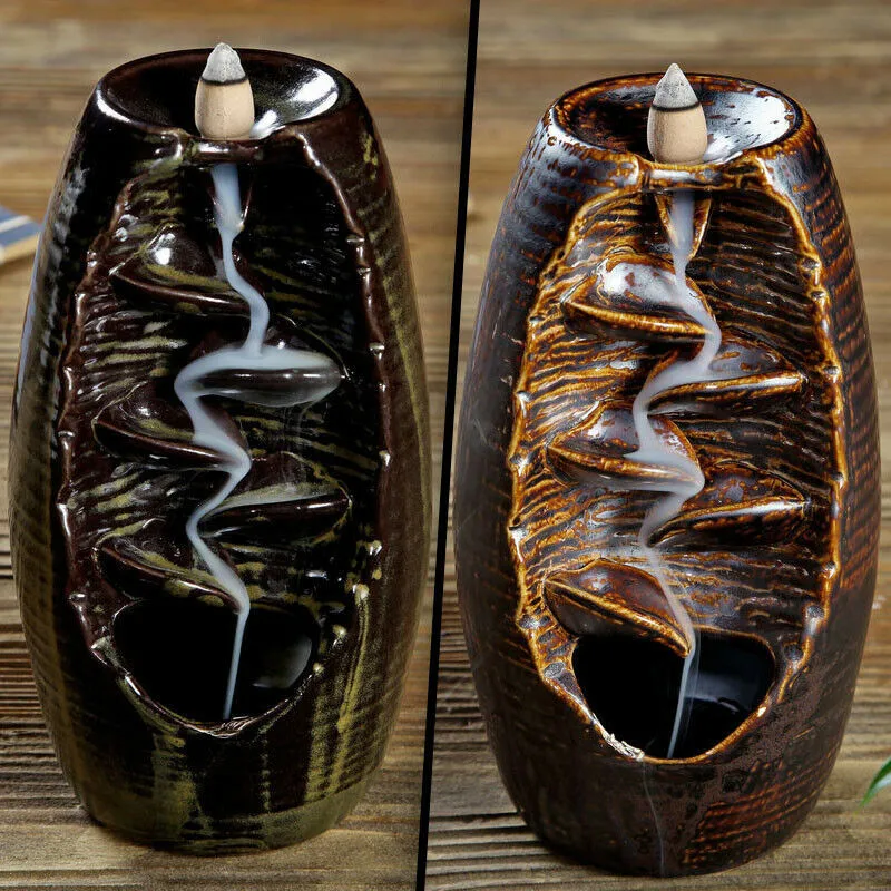 Ceramic Backflow Incense Burner Waterfall Smoke Aromatherapy Furnace Smell Aromatic Home Office Incense Burner Censer Holder XNC
Ceramic Backflow Incense Burner Waterfall Smoke Aromatherapy Furnace Smell Aromatic Home Office Incense Burner Censer Holder XNC