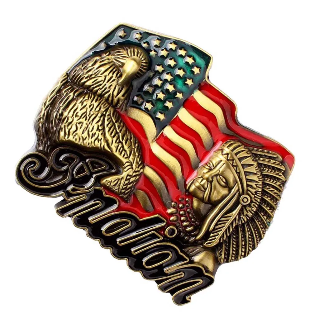 Indian Chief Eagle Engraved Western Cowboy Rodeo Mens Womens Motorcycle Biker Belt Buckle Accessory Gift