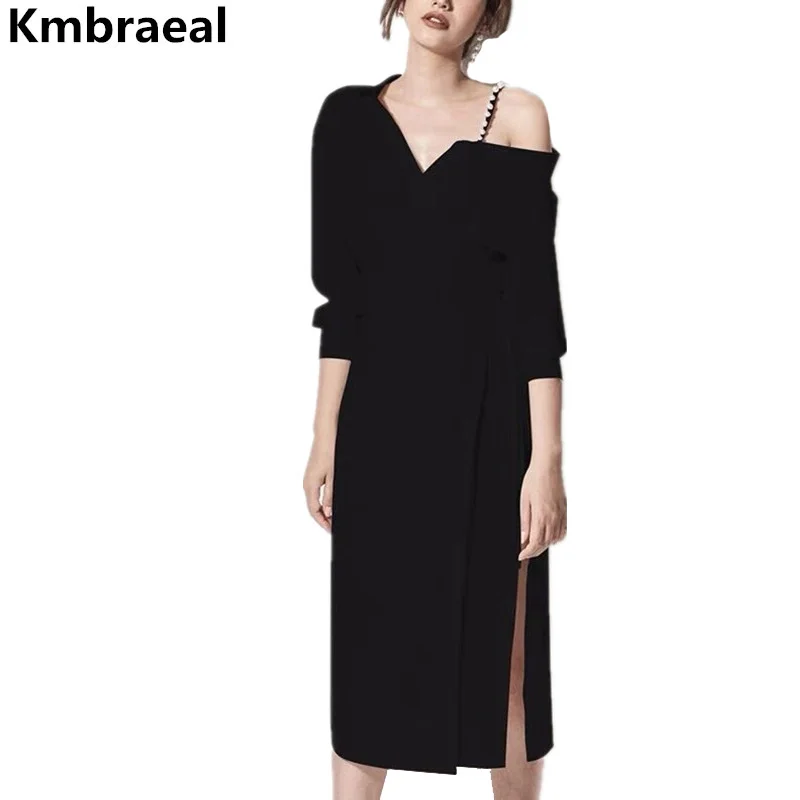 Office Lady Black White Lace-up Split Shirt Dress Autumn Women Sexy Beading Spaghetti Strap Off Shoulder Elegant Party Dresses
Office Lady Black White Lace-up Split Shirt Dress Autumn Women Sexy Beading Spaghetti Strap Off Shoulder Elegant Party Dresses