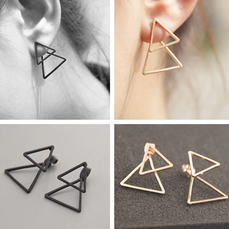 Fashion Minimalist Two Double Triangle Stud Earrings For Girl Women Simple Punk Brincos Geometric Statement Jewelry Wholesale
Fashion Minimalist Two Double Triangle Stud Earrings For Girl Women Simple Punk Brincos Geometric Statement Jewelry Wholesale