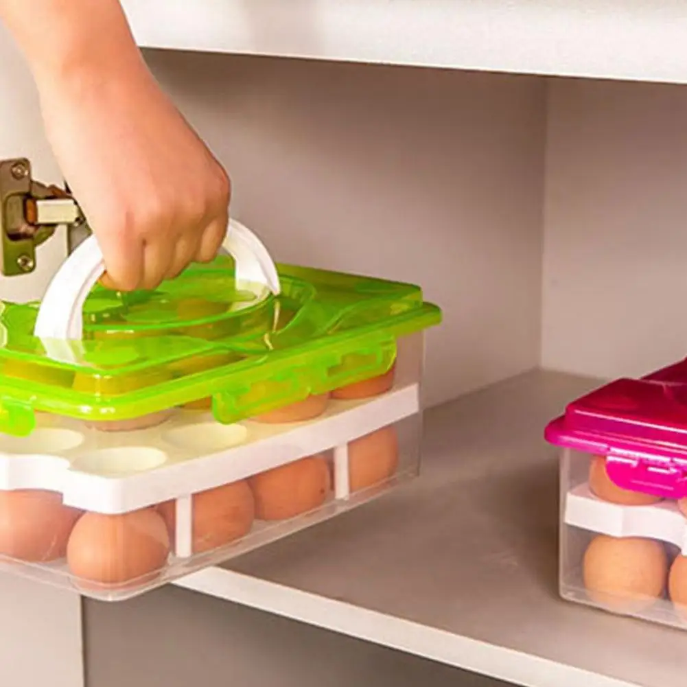 Double-layers 24 Grids Eggs Holder Box Plastic Airtight Container Plastic Storage Case Kitchen Refrigerator Food Fridge Tray
Double-layers 24 Grids Eggs Holder Box Plastic Airtight Container Plastic Storage Case Kitchen Refrigerator Food Fridge Tray