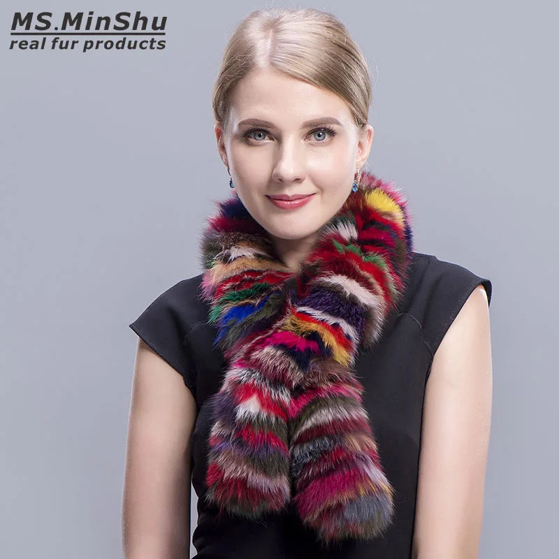 Ms.MinShu Fashion Colorful Fox Fur Scarf Multicolor Fashion Fox Fur Collar Winter Fox Fur Neck Warmer Female Fur Scarves
Ms.MinShu Fashion Colorful Fox Fur Scarf Multicolor Fashion Fox Fur Collar Winter Fox Fur Neck Warmer Female Fur Scarves