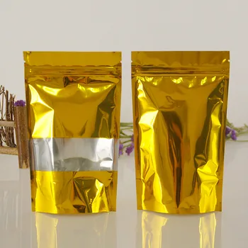 100pcs Aluminum foil food nut self supporting self styled food packaging bag gold aluminum window vertical bone bags
100pcs Aluminum foil food nut self supporting self styled food packaging bag gold aluminum window vertical bone bags