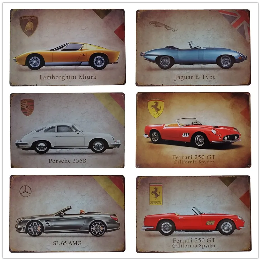 Metal Tin Sign Vintage decor Plaque Famous Car Advertising Board Bar Pub Car Decoration Gifts
Metal Tin Sign Vintage decor Plaque Famous Car Advertising Board Bar Pub Car Decoration Gifts