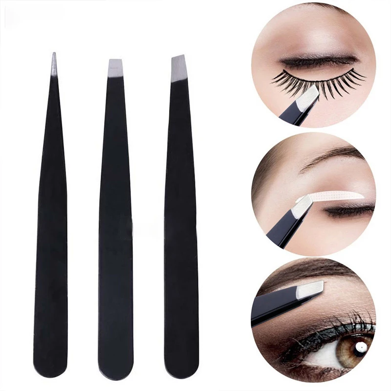 3Pcs Eyebrow Tweezer Set Stainless Steel Slant Tip/Point Tip/Flat Tip Eyes Tweezers For Face Hair Removal Make Up Tools
3Pcs Eyebrow Tweezer Set Stainless Steel Slant Tip/Point Tip/Flat Tip Eyes Tweezers For Face Hair Removal Make Up Tools
