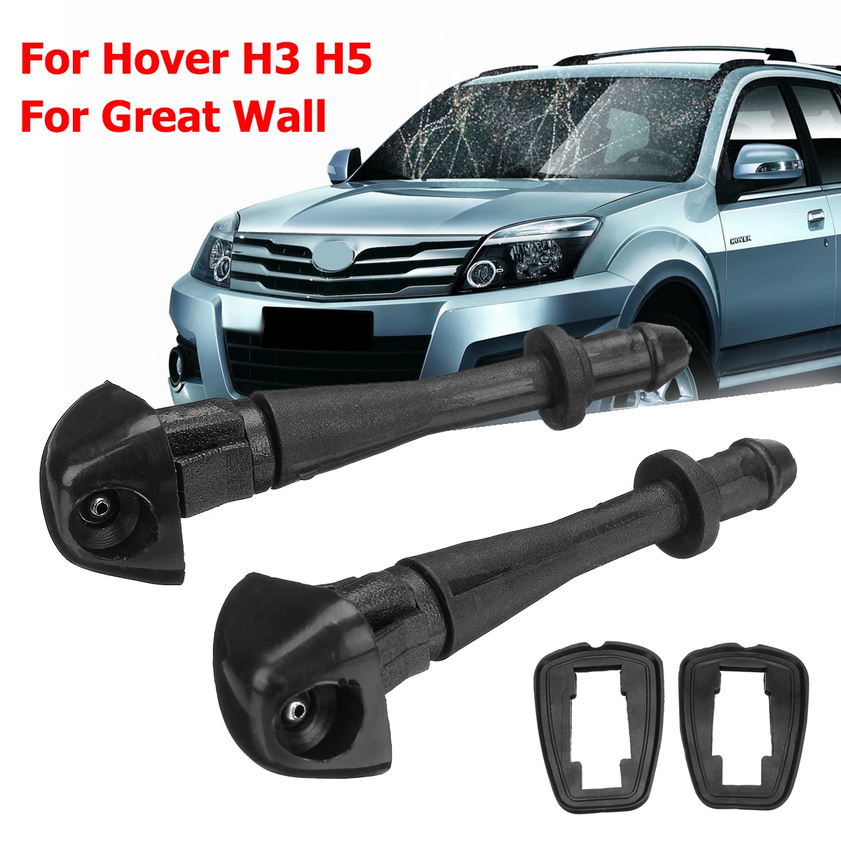1 Pair Car Front Windscreen Windshield Washer Spray Nozzle Wiper For Great Wall Hover H3 H5
1 Pair Car Front Windscreen Windshield Washer Spray Nozzle Wiper For Great Wall Hover H3 H5