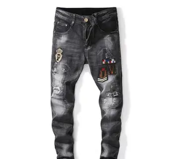 poem snow Embroidered jeans