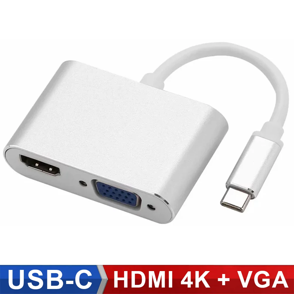 USB C адаптер HDMI VGA Тип кабель портом Thunderbolt 3 для MacBook samsung S10/S9/S8 huawei Коврики 20/10 P20 Pro