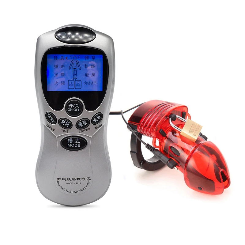Toys For Adults Electro Shock Penis Chastity Cage Sex Toys Electric Shock Penis Cage Cockring Chastity Device Sex Toys For Men