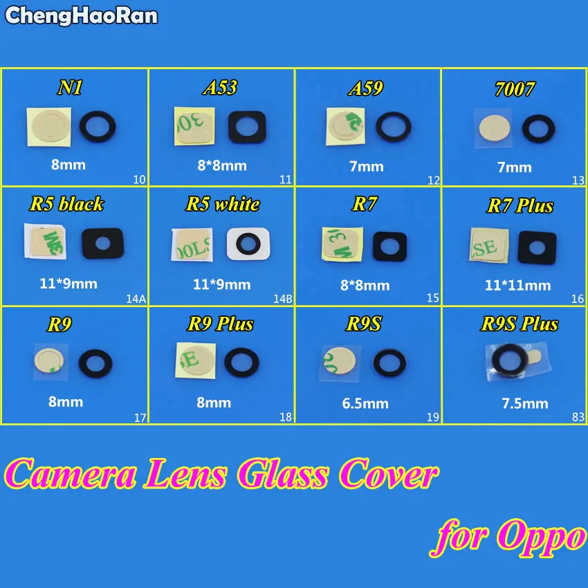 ChengHaoRan For OPPO N1 A53 A59 7007 R5 R7 R7plus R9 R9S Plus New Rear Camera Glass Lens Cover Repair Parts
ChengHaoRan For OPPO N1 A53 A59 7007 R5 R7 R7plus R9 R9S Plus New Rear Camera Glass Lens Cover Repair Parts