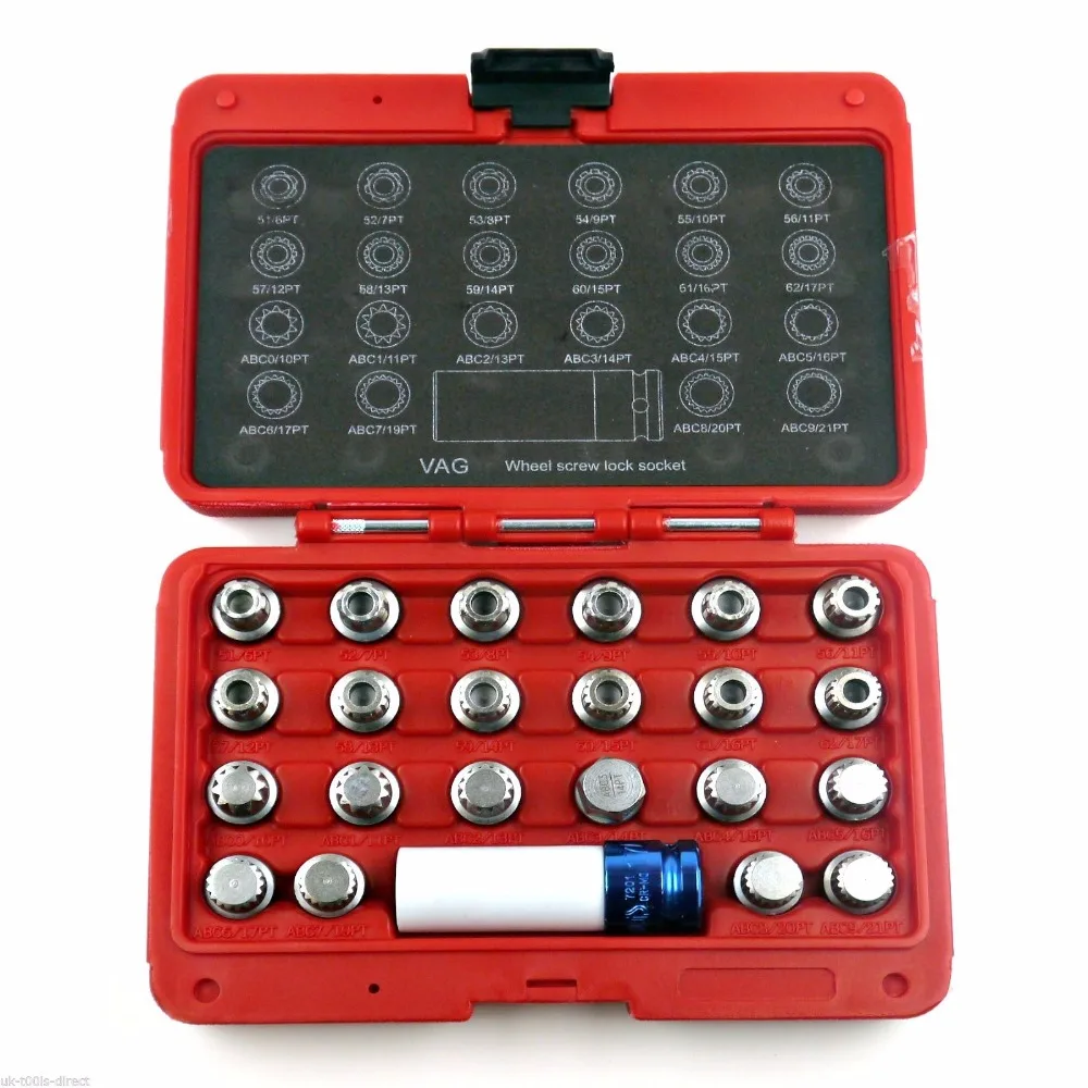 Mr Cartool 23pc Locking Wheel Nut Screw for BMW Lock Socket Key Master Tamper Proof Tool Set
Mr Cartool 23pc Locking Wheel Nut Screw for BMW Lock Socket Key Master Tamper Proof Tool Set