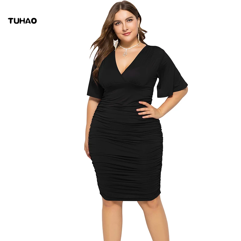TUHAO 2018 Sumemr Plus Size 4XL 3XL Women Sexy Sheath Dresses Bodycon Dress Pleated Dresses Ruffles Sleeve Party Dress LMTL
TUHAO 2018 Sumemr Plus Size 4XL 3XL Women Sexy Sheath Dresses Bodycon Dress Pleated Dresses Ruffles Sleeve Party Dress LMTL