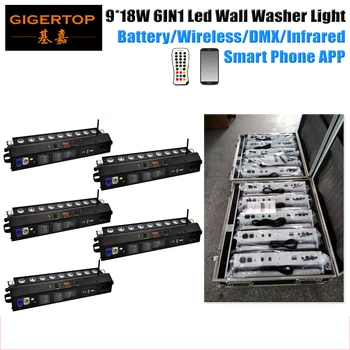 5IN1 Recharging Road Case Pack 9x18W Black Housing 6IN1 Led Wall Washer Light Wifi dmx control battery wall washer bar RGBWA UV
5IN1 Recharging Road Case Pack 9x18W Black Housing 6IN1 Led Wall Washer Light Wifi dmx control battery wall washer bar RGBWA UV