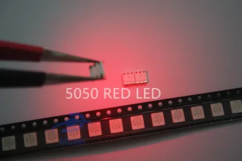 

2000PCS/LOT 2015 Surface Mount New Real Rushed free Shipping 5050 Red Smd Plcc-6 3-chips Ultra Bright Light-emitting Led Diodes