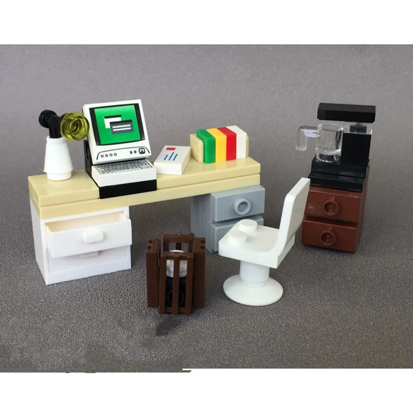 Single LegoINGlys Accessories MOC Bricks DIY Desk Table for Office Computer Book Building Blocks Furniture DIY Toys For Children
Single LegoINGlys Accessories MOC Bricks DIY Desk Table for Office Computer Book Building Blocks Furniture DIY Toys For Children