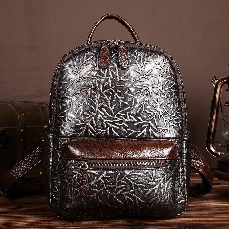 Original 2019 Vintage Cow Leather Embossing Brown Backpacks Bag Women Girls Boys Cowhide Genuine Leather Schoolbag Satchels
Original 2019 Vintage Cow Leather Embossing Brown Backpacks Bag Women Girls Boys Cowhide Genuine Leather Schoolbag Satchels