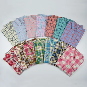 2019 Summer Women Blouse Fashion Casual Lapel Double Pockets Blouse Plaid Shirt Cotton Shirts Female Short Sleeve Tops Clothes
2019 Summer Women Blouse Fashion Casual Lapel Double Pockets Blouse Plaid Shirt Cotton Shirts Female Short Sleeve Tops Clothes