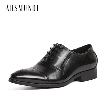 Men Genuine Leather Gentleman Dress Shoes Oxfords Derby Cowhide Leather Lace-up Round Toe Wedding Business Shoes 2018 
Men Genuine Leather Gentleman Dress Shoes Oxfords Derby Cowhide Leather Lace-up Round Toe Wedding Business Shoes 2018