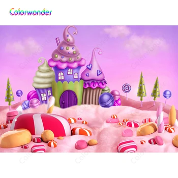 Fairy Tale Sweet Candy World Photography Background Cake Castle Colorful Candy Road with Pink Spun Sugar Backdrops for Infant
Fairy Tale Sweet Candy World Photography Background Cake Castle Colorful Candy Road with Pink Spun Sugar Backdrops for Infant