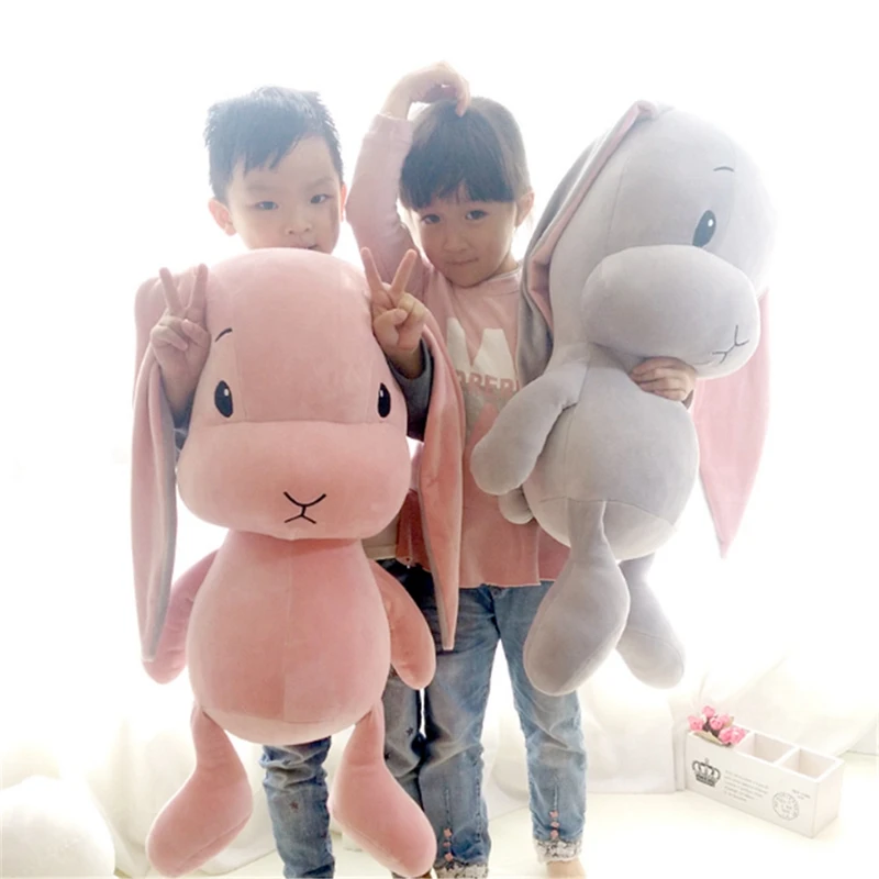 Dorimytrader Cuddly Pop Soft Cartoon Bunny Plush Pillow Toys Big Stuffed Anime Rabbit Doll Decoration for Kids Gifts 28inch 70cm DY50023(6)