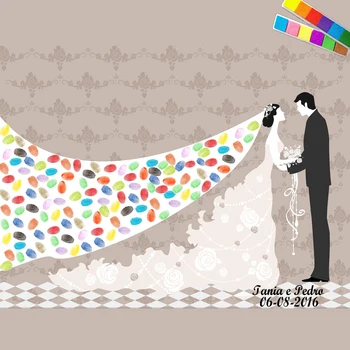 HAOCHU DIY Mariage Fingerprint Canvas Painting Bride Long Veil With Groom Hand to Hand Signature Tree Wedding Guest Book + 2 Ink
HAOCHU DIY Mariage Fingerprint Canvas Painting Bride Long Veil With Groom Hand to Hand Signature Tree Wedding Guest Book + 2 Ink