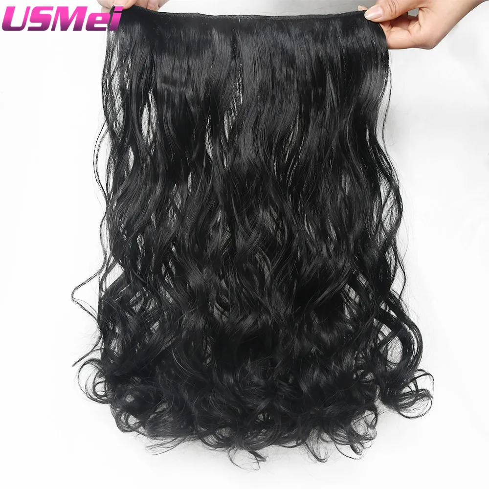 USMEI Clip in Synthetic Hair Extensions Long Wavy Hair One Piece 5 Clips black color women Hairpieces
USMEI Clip in Synthetic Hair Extensions Long Wavy Hair One Piece 5 Clips black color women Hairpieces