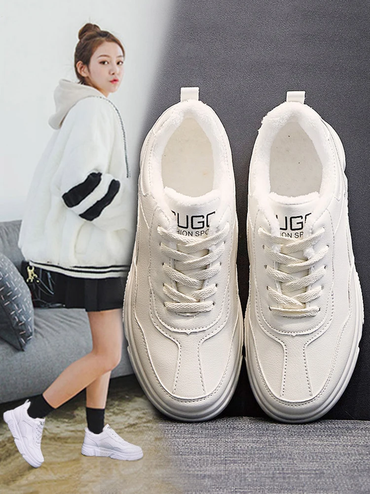 2019 new white women's shoes Korean version of the wild thick-soled casual plus velvet running shoes
2019 new white women's shoes Korean version of the wild thick-soled casual plus velvet running shoes