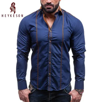 HEYKESON Men Shirt Brand 2018 Male Large Size Long Sleeve Shirts Casual Hit Color Slim Fit Black Mens Dress Shirts 4XL C958
HEYKESON Men Shirt Brand 2018 Male Large Size Long Sleeve Shirts Casual Hit Color Slim Fit Black Mens Dress Shirts 4XL C958