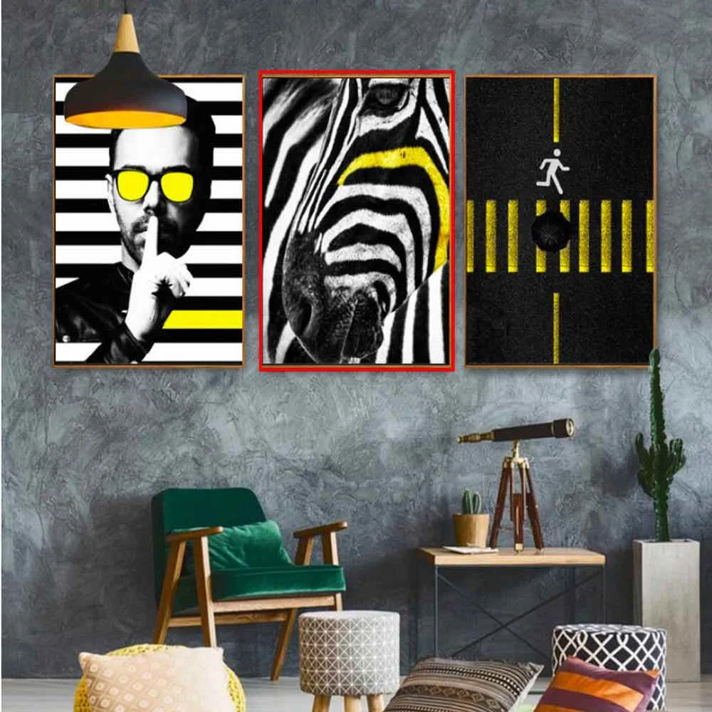 HAOCHU Zebra Sidewalk Drawing Canvas Painting Living Room Home Decor Painting Print Poster Simple Nordic Wall Picture
HAOCHU Zebra Sidewalk Drawing Canvas Painting Living Room Home Decor Painting Print Poster Simple Nordic Wall Picture