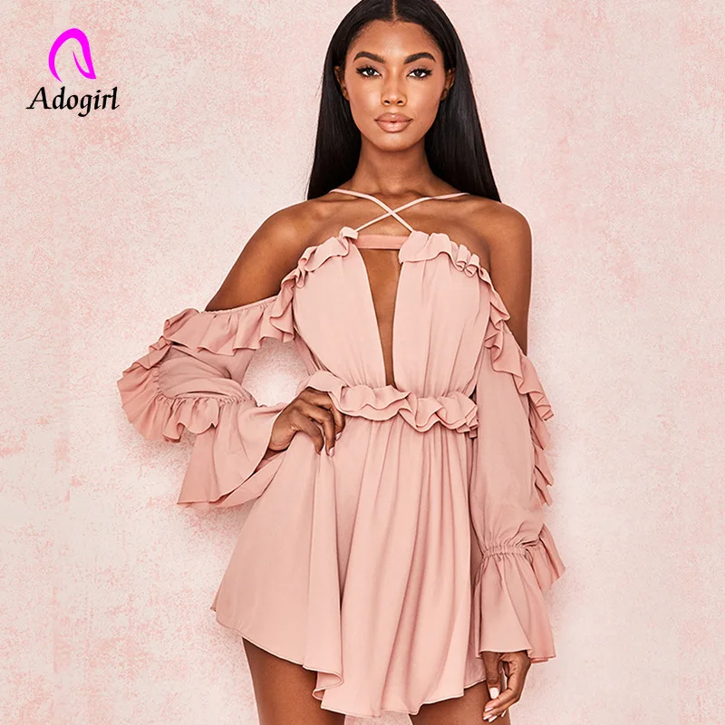 Elegant Ruffle Off Shoulder Women Dress Long Sleeve Soft Chiffon Autumn Dresses Casual Holiday Female Pink Mini Sweet Sundress
Elegant Ruffle Off Shoulder Women Dress Long Sleeve Soft Chiffon Autumn Dresses Casual Holiday Female Pink Mini Sweet Sundress
