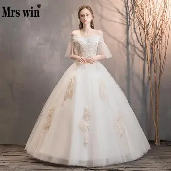 Wedding Dress 2020 Mrs Win Short Batwing Sleeve Boat Neck Lace Up Ball Gown Vintage Champagne Lace Plus Size Wedding Dresse F
Wedding Dress 2020 Mrs Win Short Batwing Sleeve Boat Neck Lace Up Ball Gown Vintage Champagne Lace Plus Size Wedding Dresse F