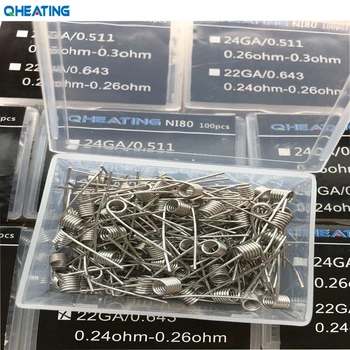 Qheating 100pcs/lot Pre-built NI80 Premade Coil 22 24 DIY Heating Alien Clapton Wire For E Cigarette Rda
Qheating 100pcs/lot Pre-built NI80 Premade Coil 22 24 DIY Heating Alien Clapton Wire For E Cigarette Rda