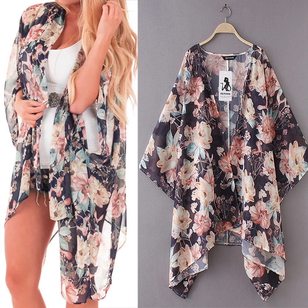 2019 Women's Summer Chiffon Shawl Print Kimono Cardigan Cover Up Shirts Tops Beachwear Women Clothes
2019 Women's Summer Chiffon Shawl Print Kimono Cardigan Cover Up Shirts Tops Beachwear Women Clothes