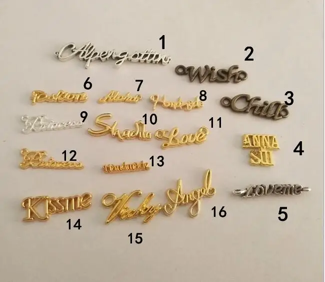 WholeSale 5000pcs/lot Letters Love Word KissMe DIY Metal Charms Pendants Earrings Necklace Keychain Jewelry Making Custom logo
WholeSale 5000pcs/lot Letters Love Word KissMe DIY Metal Charms Pendants Earrings Necklace Keychain Jewelry Making Custom logo