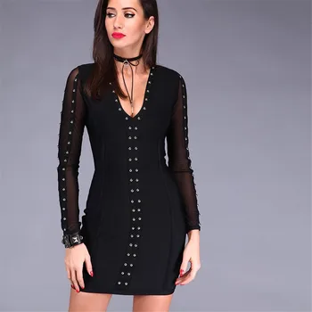 Long Sleeve Women Bandage Dress Bodycon Vestidos Sexy Celebrity Evening Party Club Mini Clothes Black 2018 Summer Dress
Long Sleeve Women Bandage Dress Bodycon Vestidos Sexy Celebrity Evening Party Club Mini Clothes Black 2018 Summer Dress