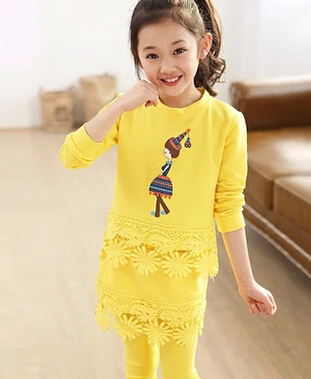 2016 Spring Kids Girls Long Sleeve Lace Tops Shirt+Floral Pants 2 Piece Set 3-12Y
2016 Spring Kids Girls Long Sleeve Lace Tops Shirt+Floral Pants 2 Piece Set 3-12Y