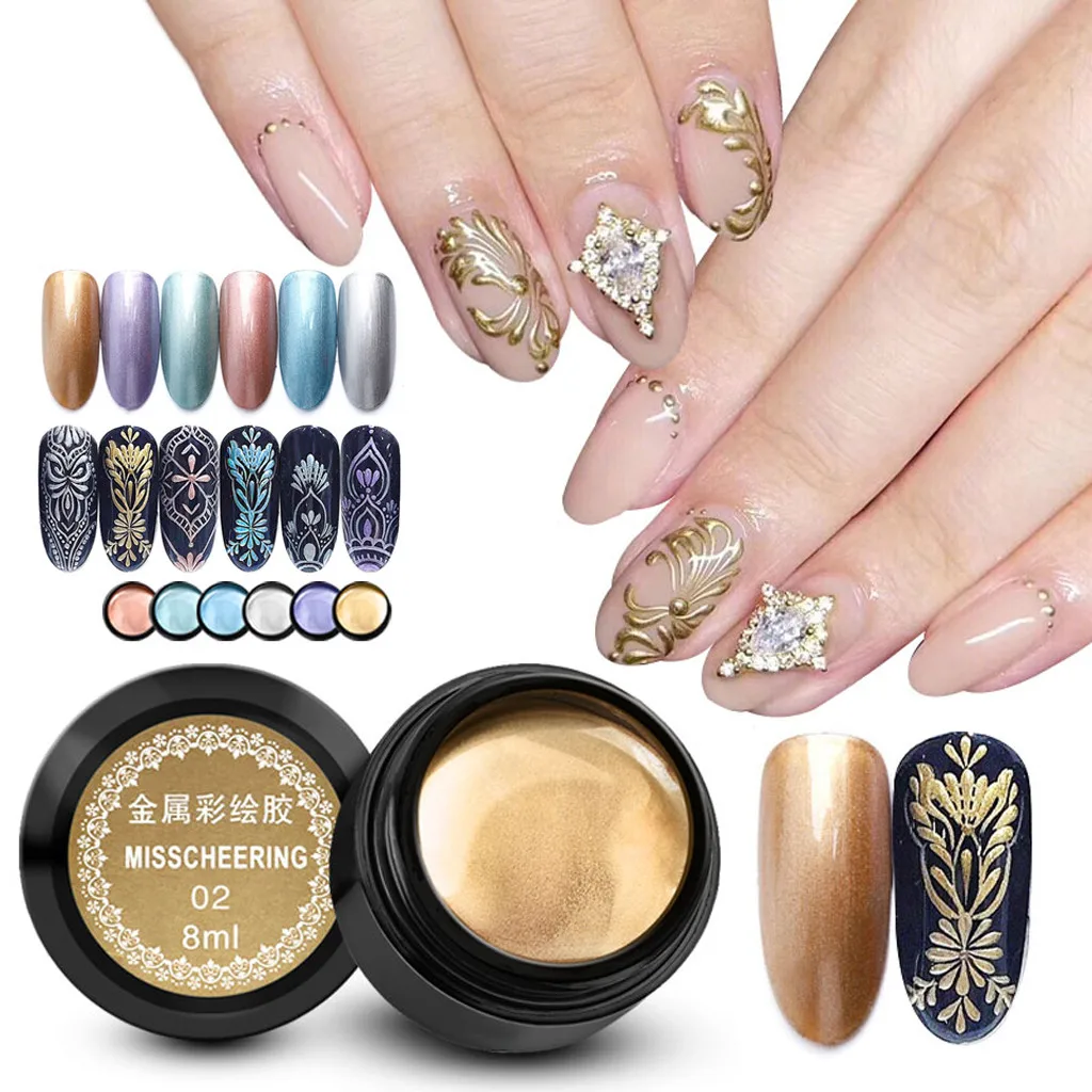 Nail Art Design UV Gel Polish Metal Mirror Drawing Line Gels DIY Painting Gel Paint Primer Nail Lot Slip Solution Polygel Ongle
Nail Art Design UV Gel Polish Metal Mirror Drawing Line Gels DIY Painting Gel Paint Primer Nail Lot Slip Solution Polygel Ongle