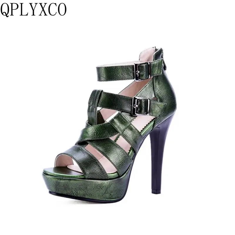 QPLYXCO New Summer Genuine leather Sandals shoes woman Sexy Big Size 33-43 Super High Heels (13CM) Party wedding women shoes K2
QPLYXCO New Summer Genuine leather Sandals shoes woman Sexy Big Size 33-43 Super High Heels (13CM) Party wedding women shoes K2
