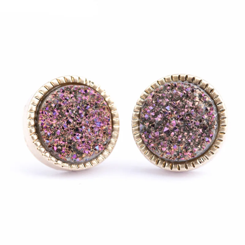 2019 Druzy Drusy Stud Earrings Mini Resin Round Faux Stone Stud Fashion Famous Brand Designer Jewelry Gold Stud
2019 Druzy Drusy Stud Earrings Mini Resin Round Faux Stone Stud Fashion Famous Brand Designer Jewelry Gold Stud