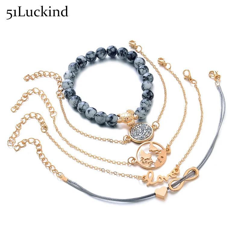 5 Style/Set Handmade Chain Turtle Bracelet Fancy World Map Letter Love Infinty Braslet For Women Girls Armband Hand Jewelry
5 Style/Set Handmade Chain Turtle Bracelet Fancy World Map Letter Love Infinty Braslet For Women Girls Armband Hand Jewelry