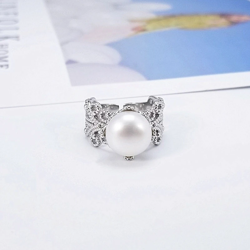 Retro Palace Hollow Pattern S925 Sterling Silver Ring Female Inlaid Freshwater Pearl Ring Adjustable Oyster Pearl Ring Mounts
Retro Palace Hollow Pattern S925 Sterling Silver Ring Female Inlaid Freshwater Pearl Ring Adjustable Oyster Pearl Ring Mounts